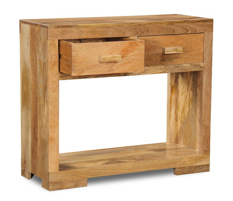 Light Mango Wood 90cm Console Table - In Stock
