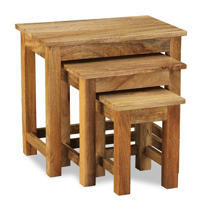 Light Mango Wood Nest of Tables - In Stock