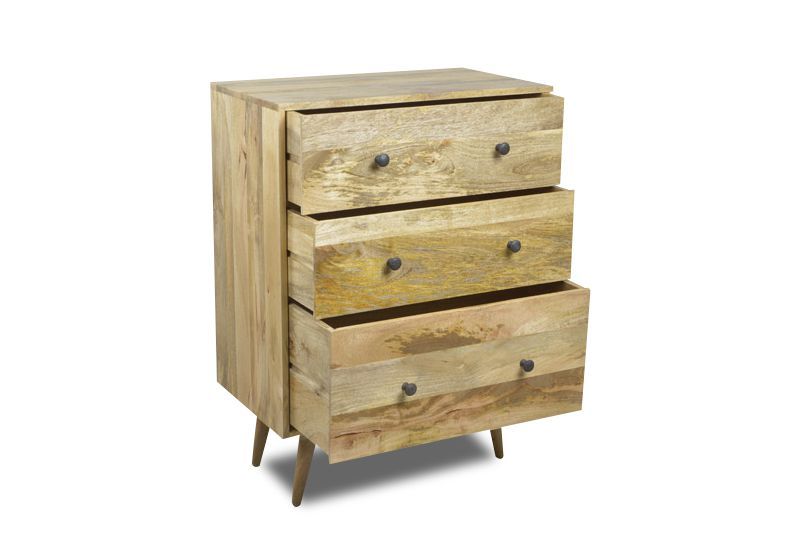 Light Retro Chic 75cm Chest Of Drawers - In Stock
