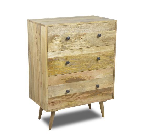 Light Retro Chic 75cm Chest Of Drawers - In Stock