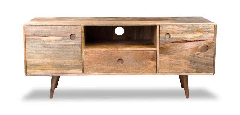 Light Vintage Mango 145cm Media Unit - In Stock