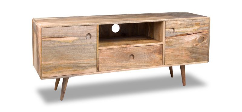 Light Vintage Mango 145cm Media Unit - In Stock
