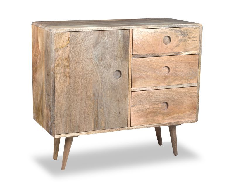 Light Vintage Mango 85cm Sideboard - In Stock