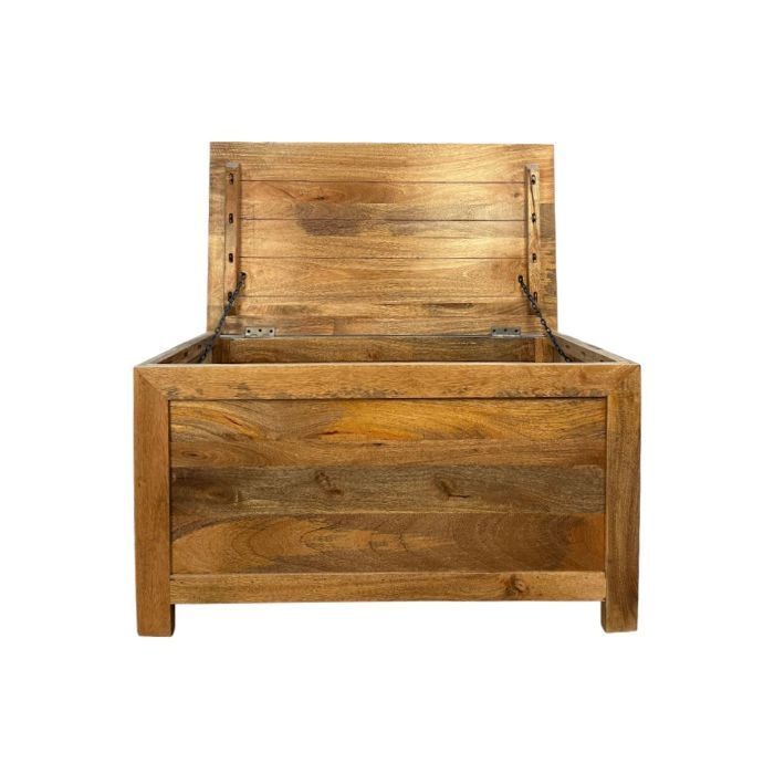 Light Mango Wood 92cm Blanket Box - In Stock