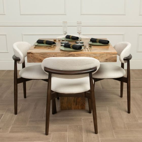 Acre & Artisan Light Solid Wood 90Cm Cube Dining Table