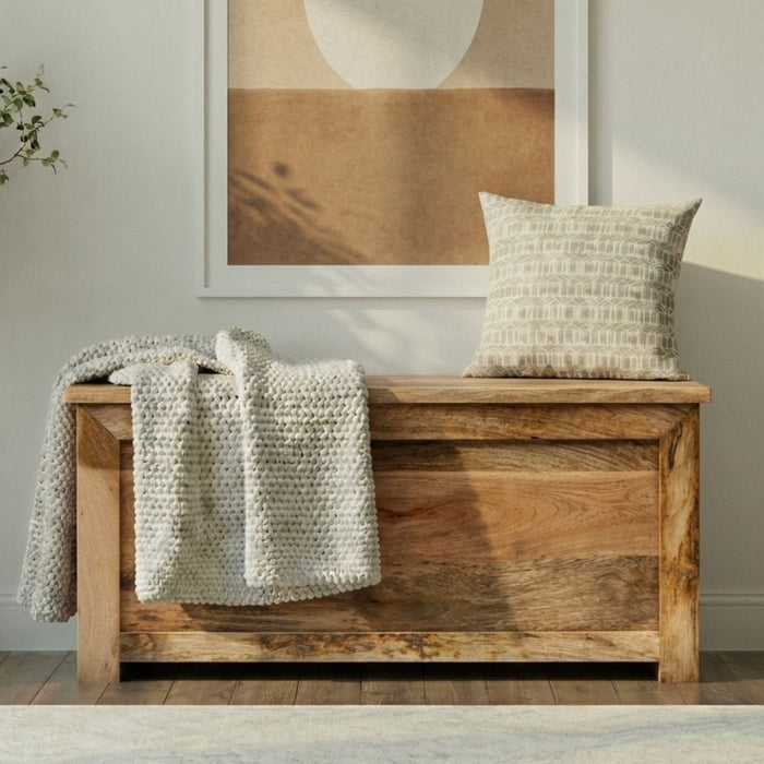Light Dakota 92cm Blanket Box - In Stock