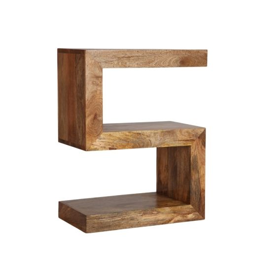 Acre & Artisan Light Solid Wood S Shaped Side Table 564