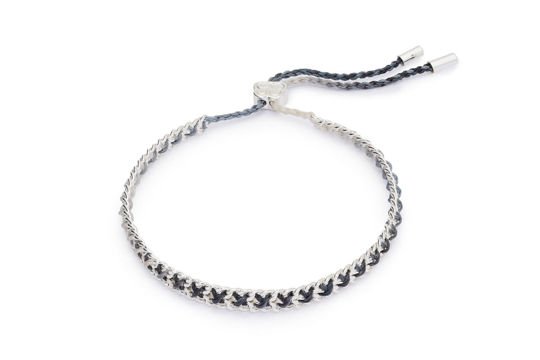Lilia Charcoal & Silver Woven Bracelet