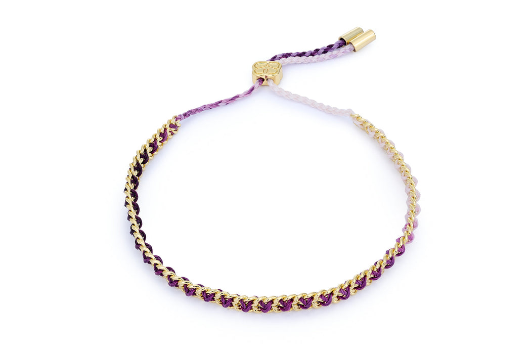 Lilia Gold & Purple Ombre Braided Bracelet