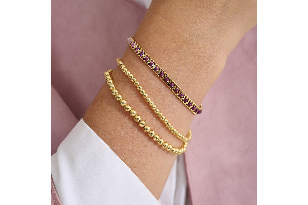Lilia Gold & Purple Ombre Braided Bracelet