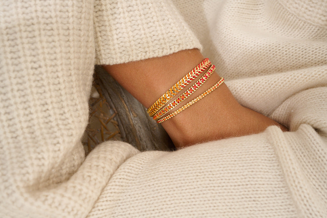 Lilia Golden Sunset Ombre Braided Bracelet PVD