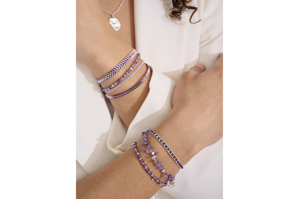 Lilia Silver & Purple Ombre Slider Bracelet