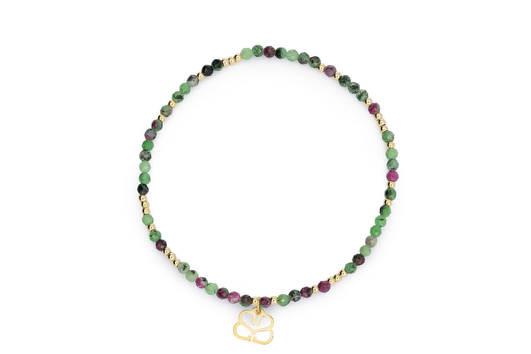 Zapatilla Ruby Zoisite & Gold Bracelet Stack