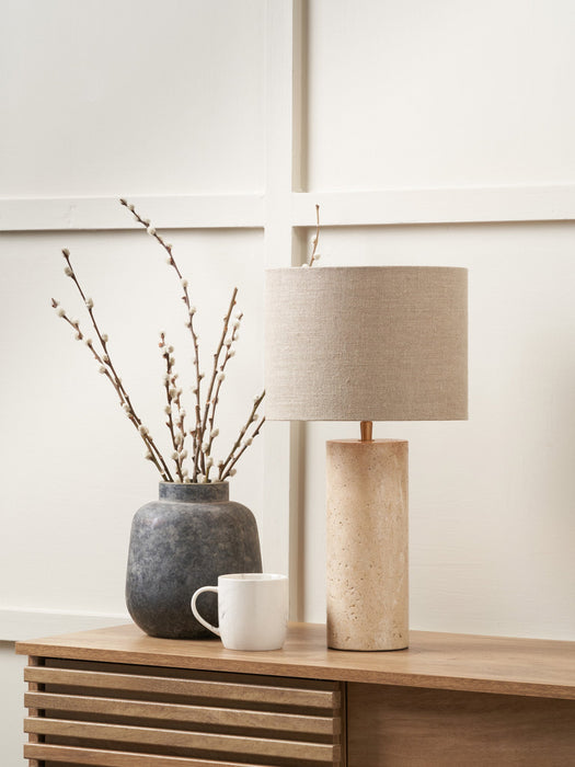 Lillia Limestone Cylinder Table Lamp