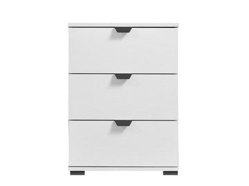 Amos Mann Arctic White 3 Drawer Bedside Table