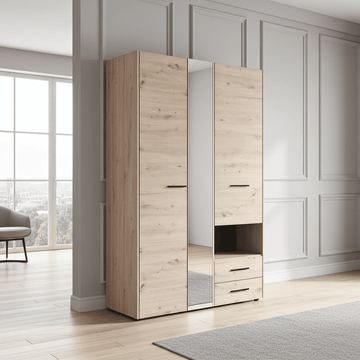 Amos Mann Grey Oak 3 Door Wardrobe