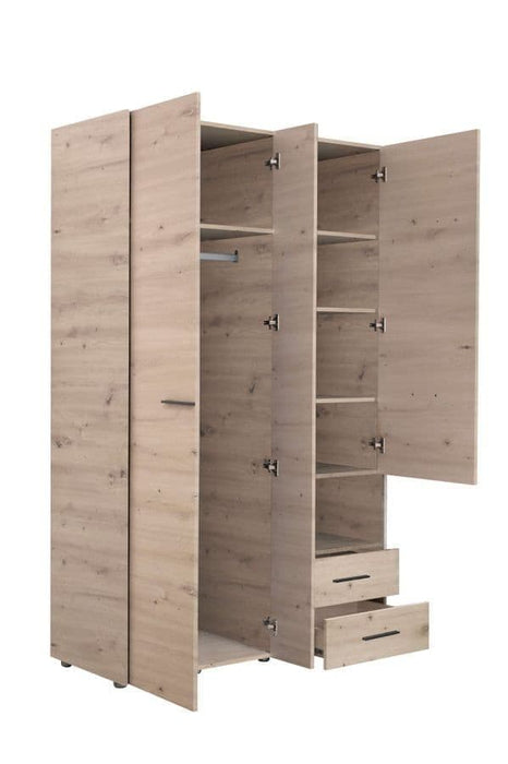 Grey Oak 3-Door Wardrobe