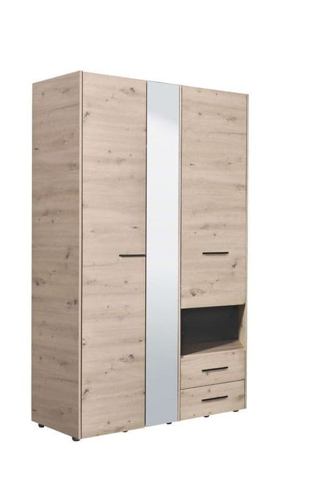 Grey Oak 3-Door Wardrobe