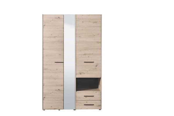 Grey Oak 3-Door Wardrobe