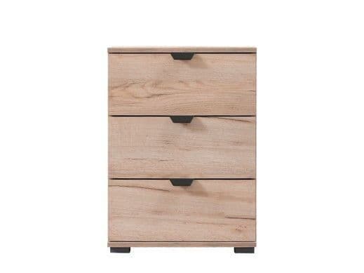 Oak Effect 3-Drawer Bedside Table