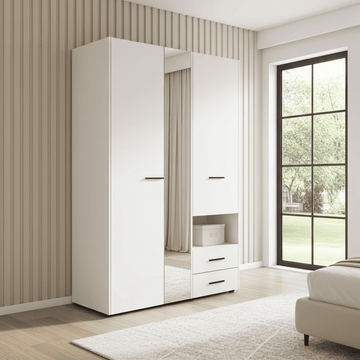 Amos Mann White 3 Door Wardrobe