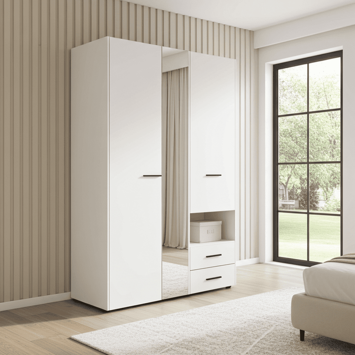 White 3-Door Wardrobe