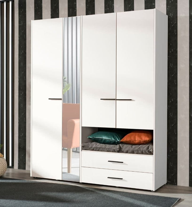 Limone White 4 Door Wardrobe