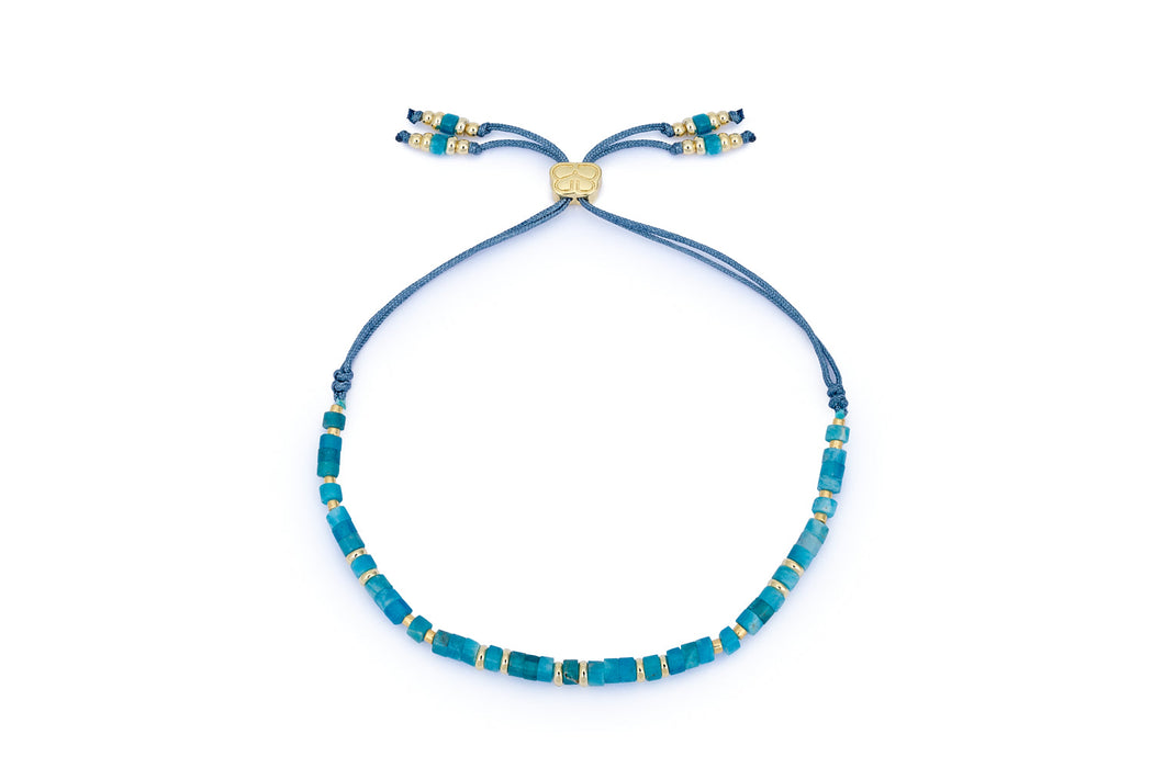 Liv Apatite & Gold Beaded Slider Bracelet