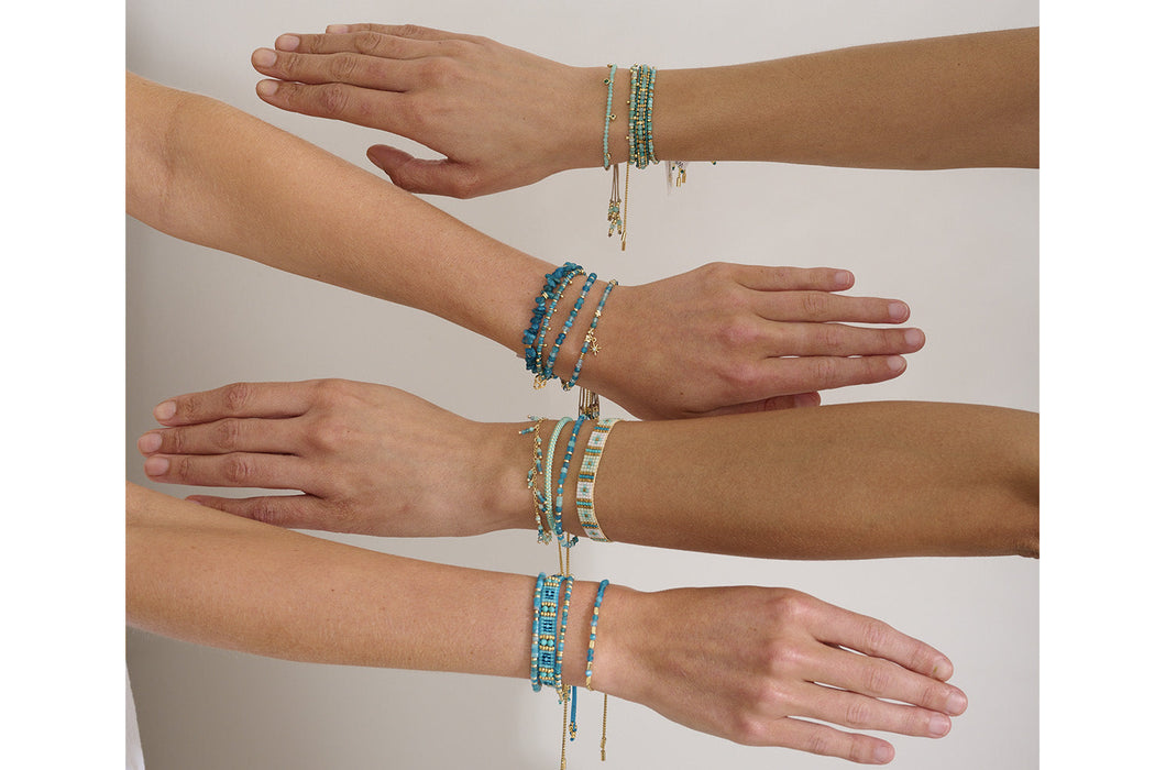 Liv Apatite & Gold Beaded Slider Bracelet