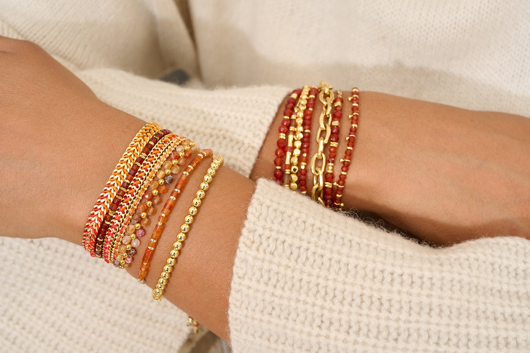 Liv Red Agate Gold Bracelet
