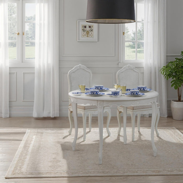 Louis Antique White Round Dining Table