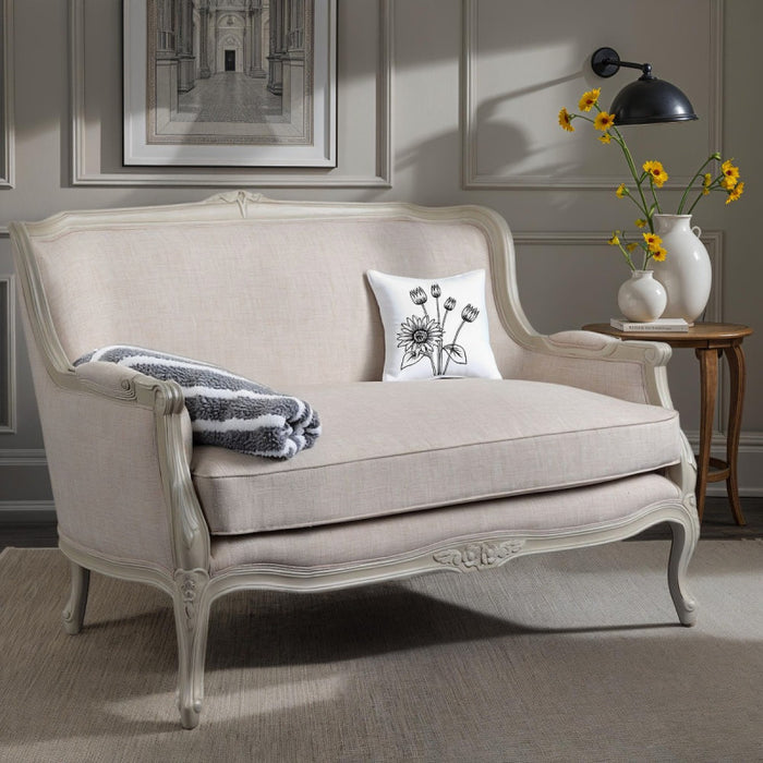 Louis French Inspired Upholstered Sofa