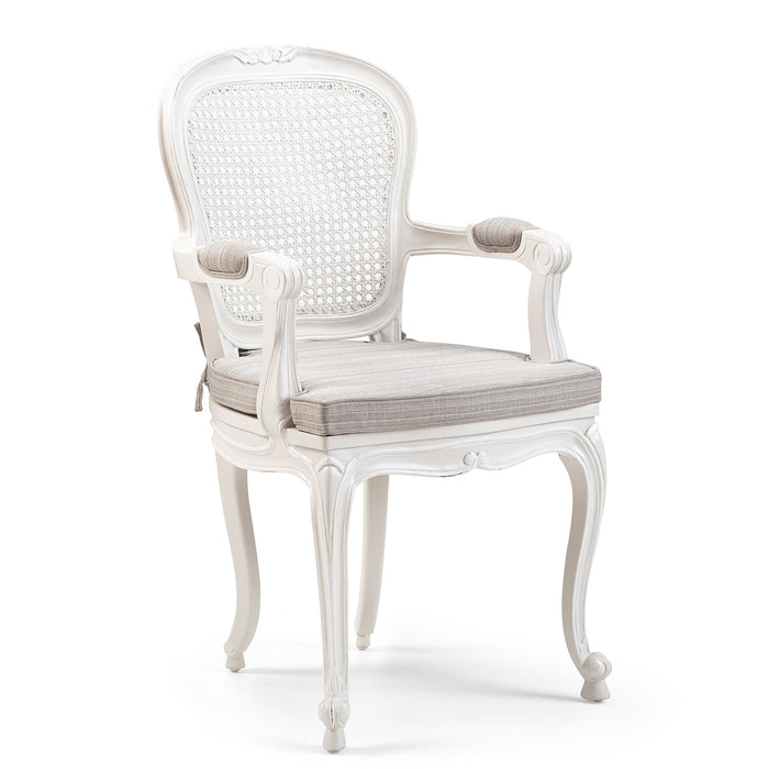 Louis French Oval Cane Back Armchair
