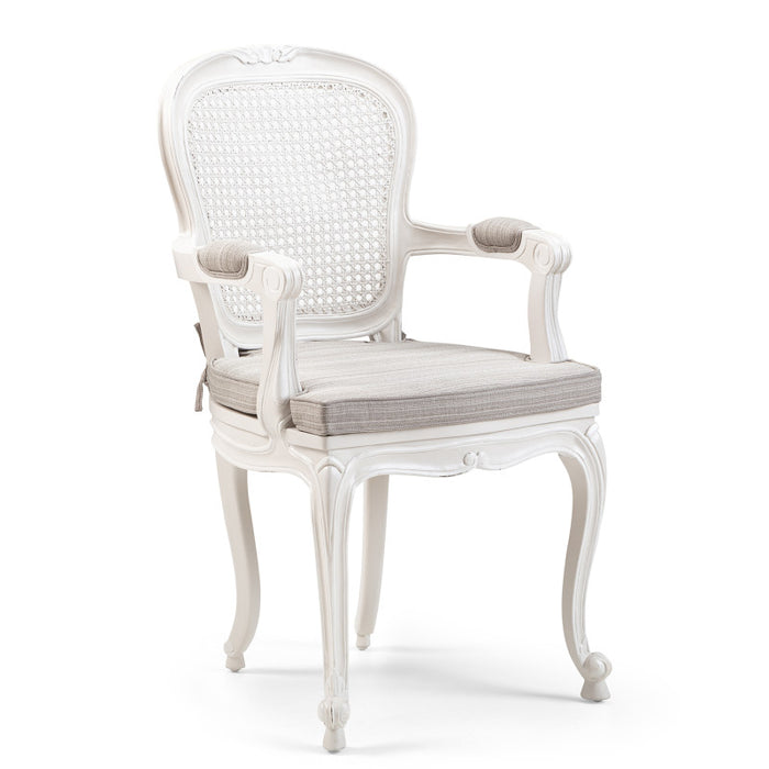 Louis French Oval Cane Back Armchair