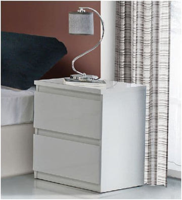 Amos Mann White Gloss Bedside Table
