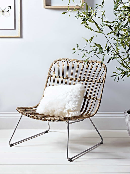 Low Round Rattan Chair