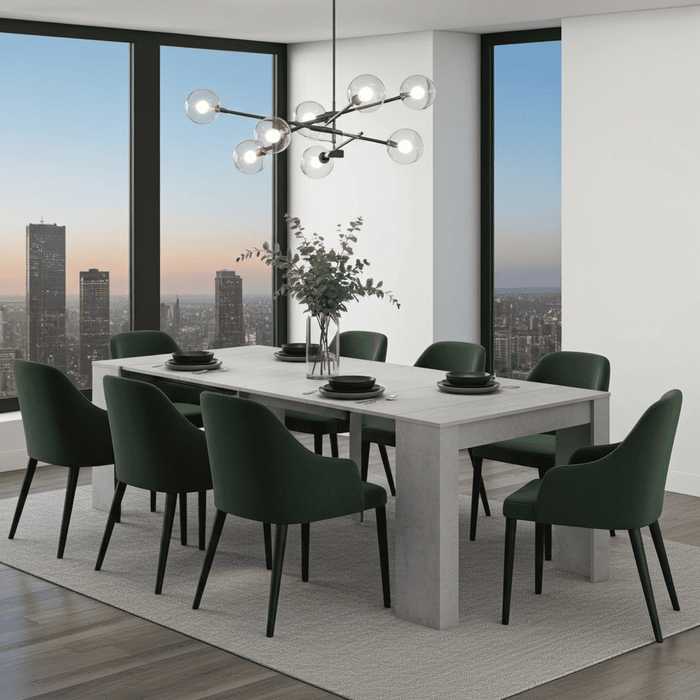 Concrete Grey Effect Large Extending Dining Table