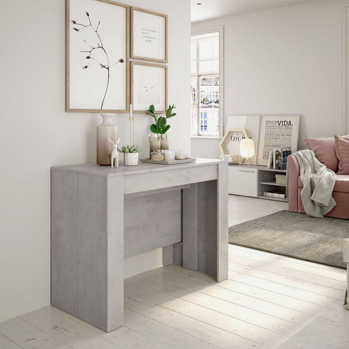 Concrete Grey Effect Large Extending Dining Table