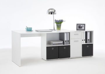 Amos Mann White Flexi Corner Office Desk