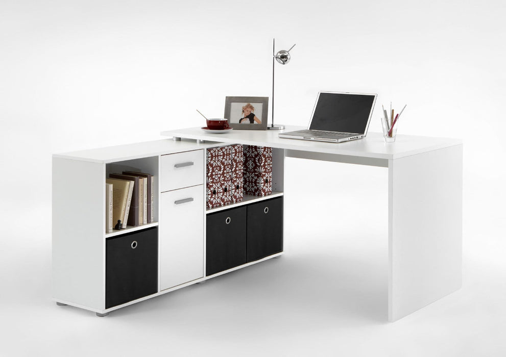 White Flexi Corner Office Desk