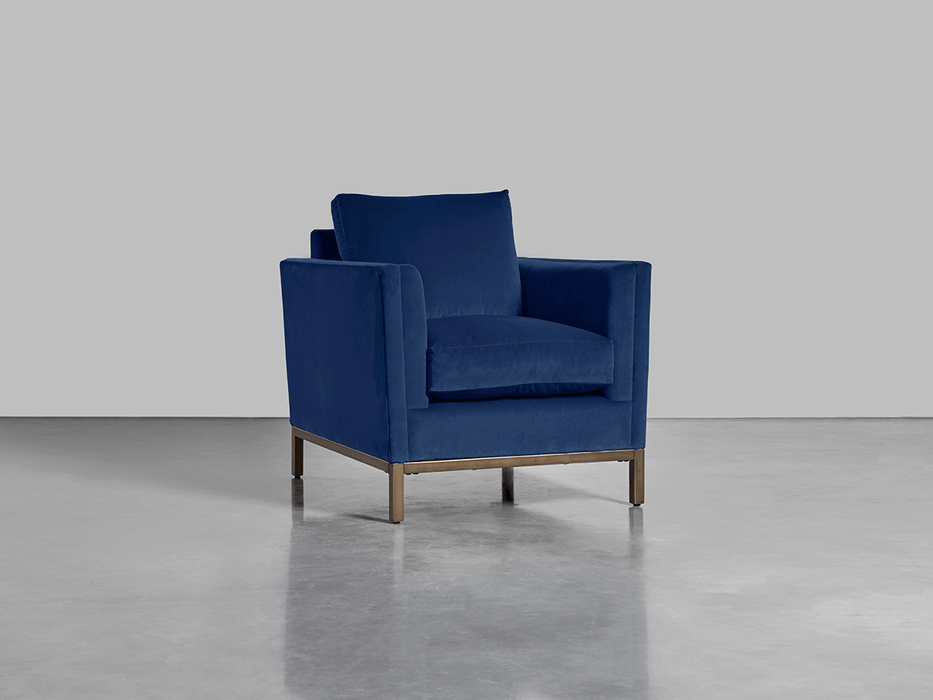 The Deco Armchair - Navy Cotton Velvet