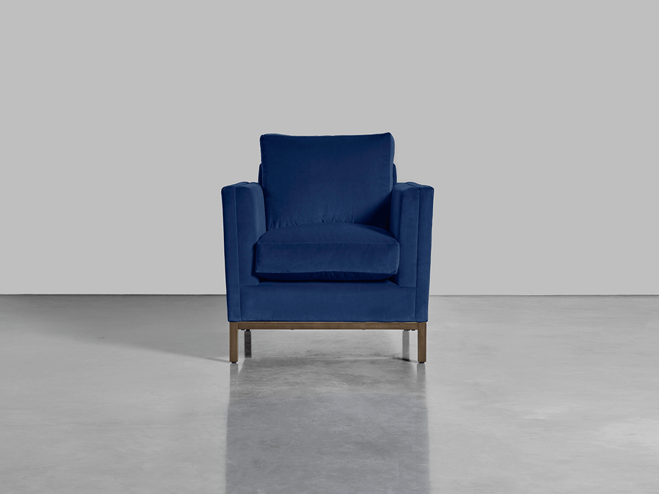 The Deco Armchair - Navy Cotton Velvet