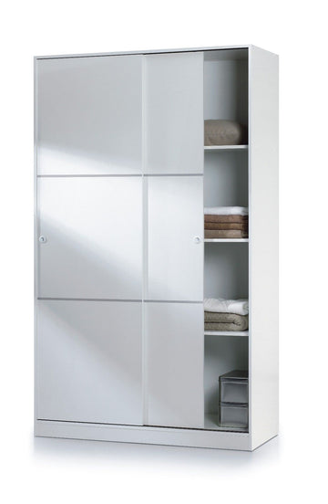 Amos Mann Sliding Door Wardrobe 120cm Gloss White
