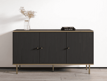 Amos Mann Black And Gold 3 Door Sideboard