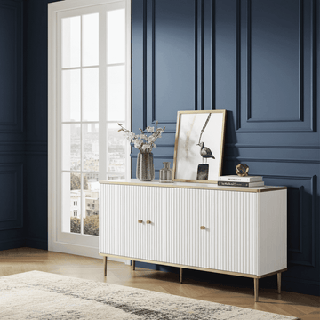 Amos Mann White And Gold 3 Door Sideboard
