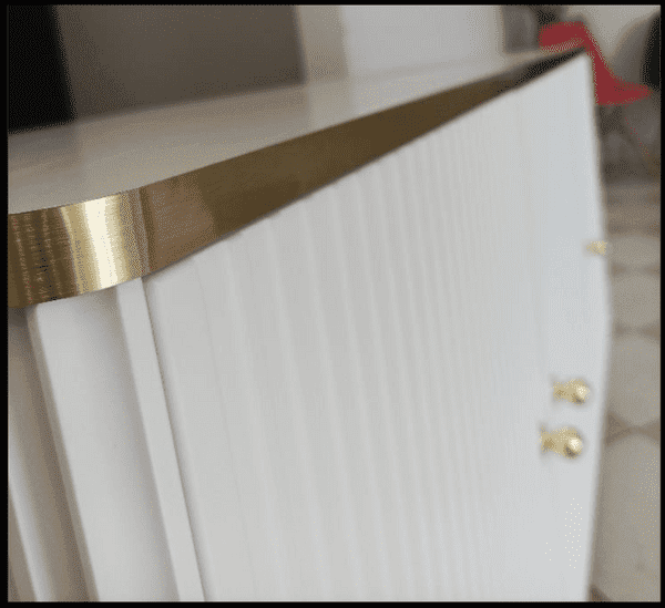 White And Gold 4 Door Wide Sideboard