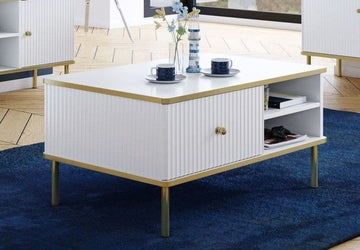 Amos Mann White And Gold Coffee Table