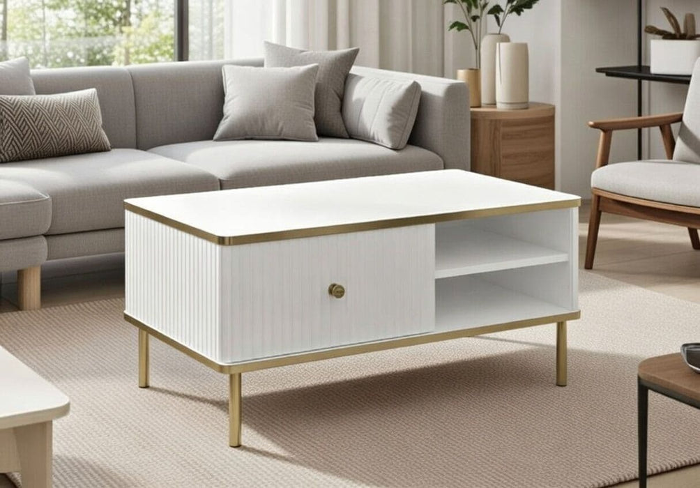 White And Gold Coffee Table