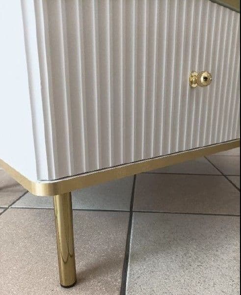 White & Gold TV Unit