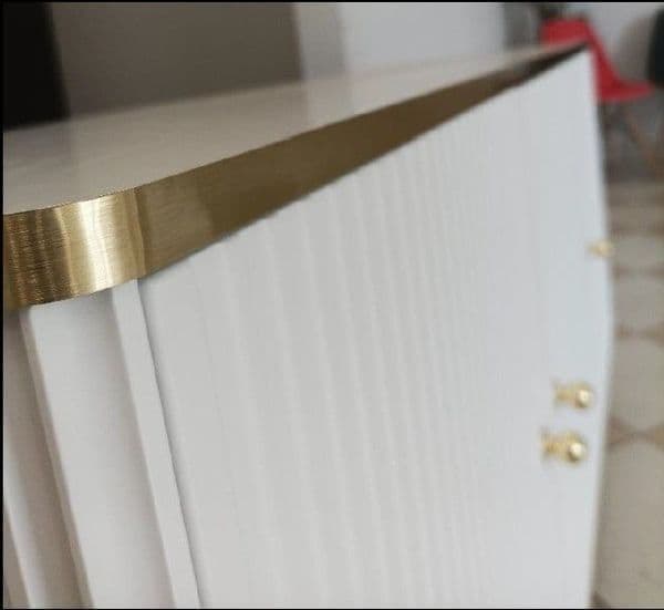 White & Gold TV Unit